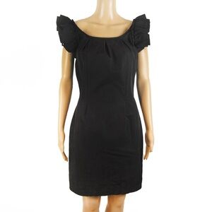 NWT Thomas Wylde Black Ruffle Short Sleeve Mini Dress
